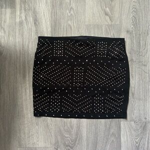 Express Black Mini Skirt with Studded Design